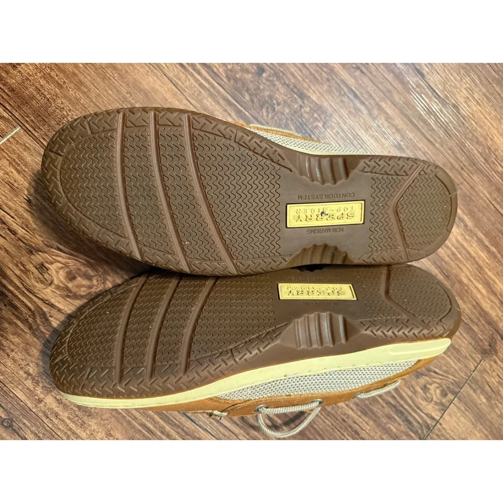 Sperry Top-Sider Billfish Mens 9.5M Tan Leather Mesh Boat Shoes 0799320 Loafers